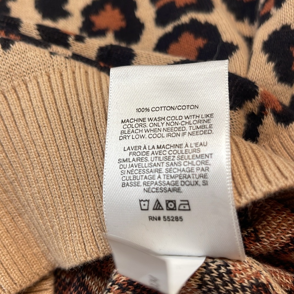 Express Leopard Pattern Sweater in Tan and Black - Picture 5 of 8